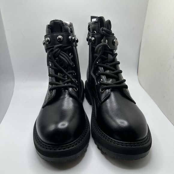 Dunes Women's Stud lace up boot +Memory Foam 8.5 BLACK - Picture 2 of 7